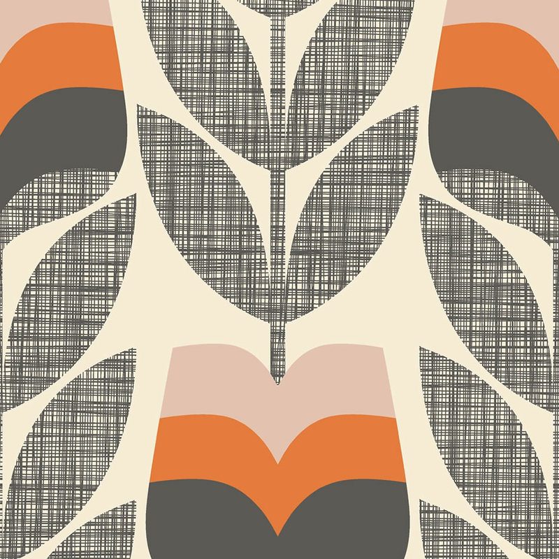 Orla Kiely Rosebud Made to Measure Blackout Roller Blind Orange