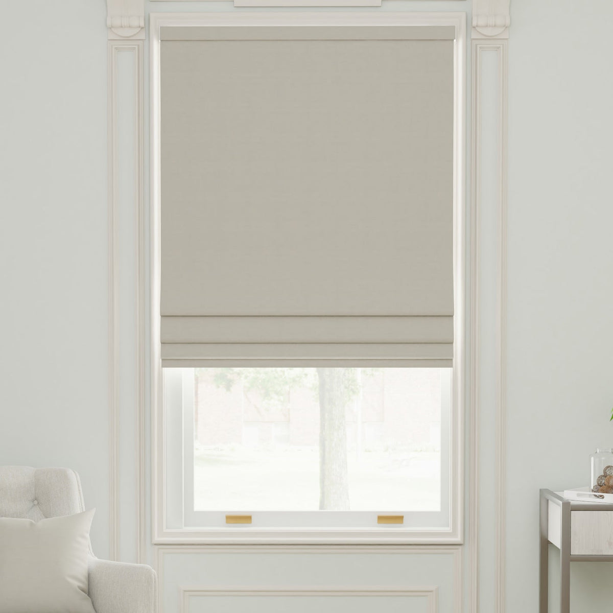 Linda Barker Royal Velvet Made to Measure Roman Blind Ivory