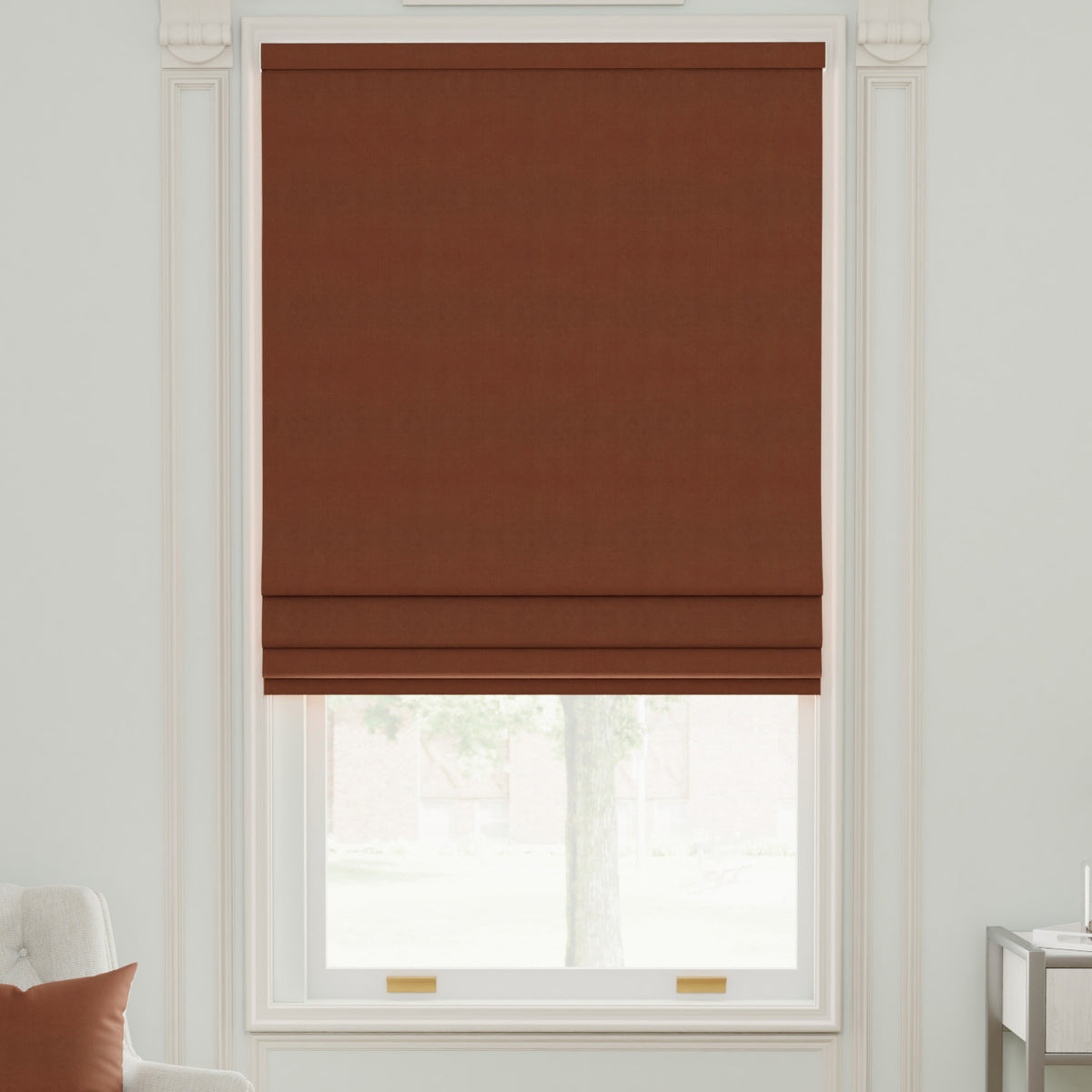Linda Barker Royal Velvet Made to Measure Roman Blind Rust