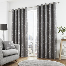 Sagano Ready Made Eyelet Curtains Graphite