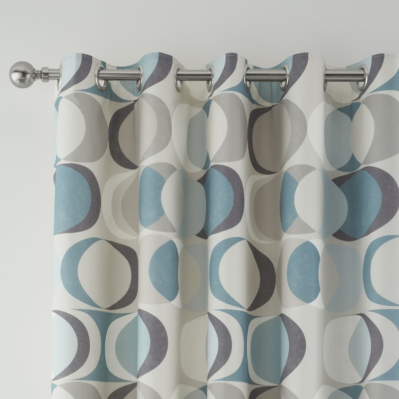 Fusion Sander Dimout Ready Made Eyelet Curtains Duck Egg