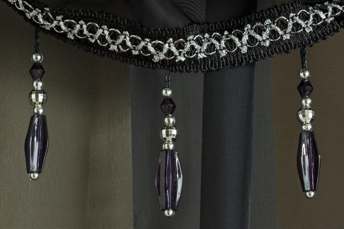 Crystal Ready Made Single Voile Curtain Black