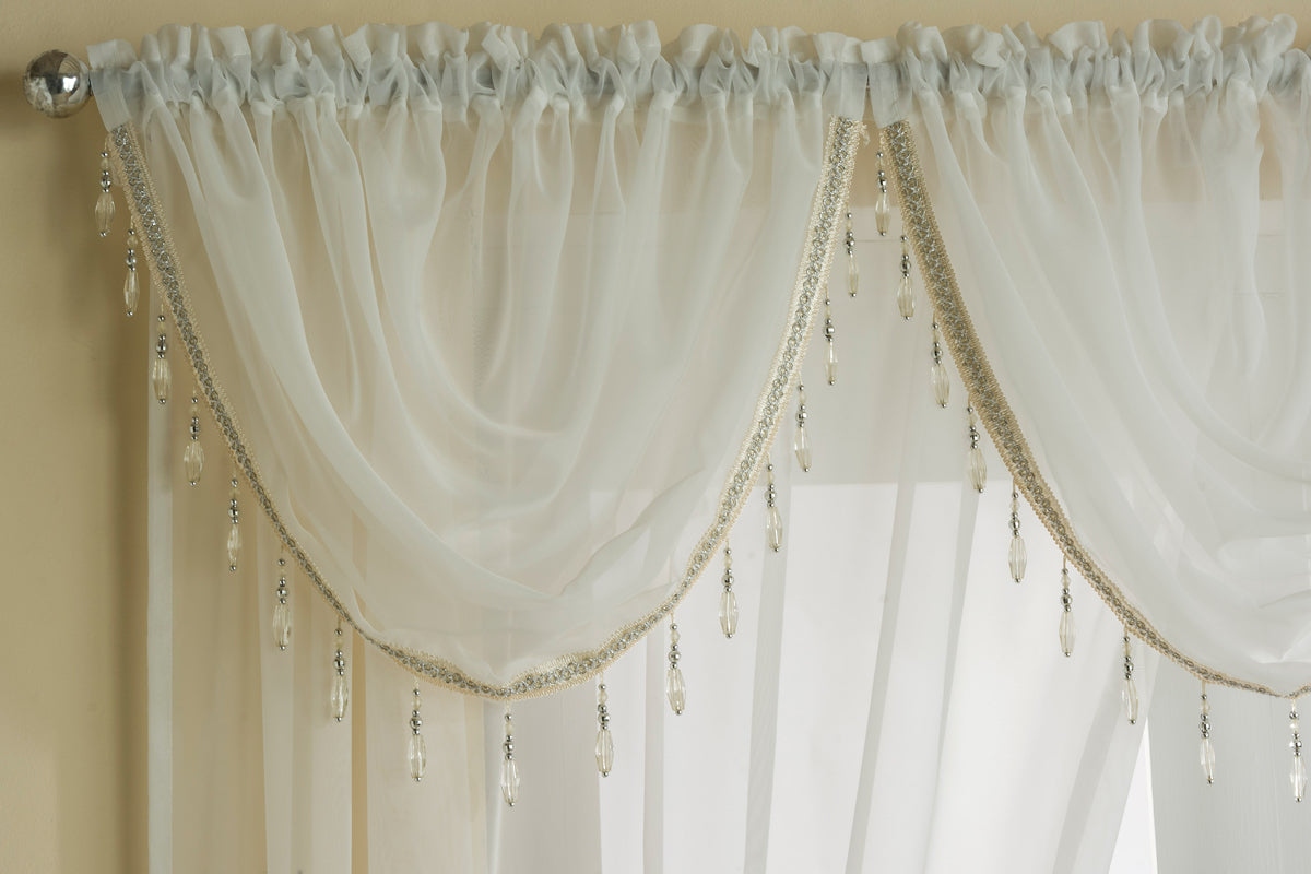 Crystal Ready Made Single Voile Curtain Cream