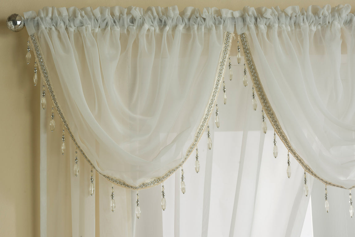 Crystal Ready Made Single Voile Curtain Cream