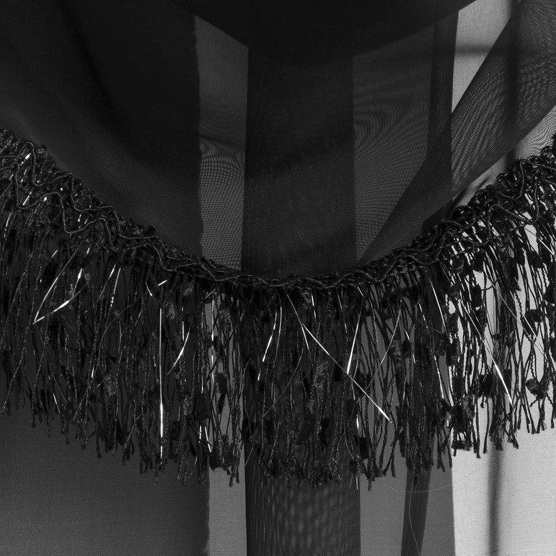 Crystal / Savannah Rod Pocket Ready Made Single Voile Curtain Black