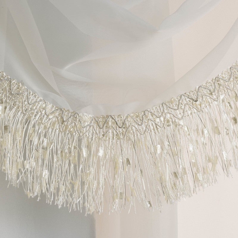 Crystal / Savannah Rod Pocket Ready Made Single Voile Curtain Cream