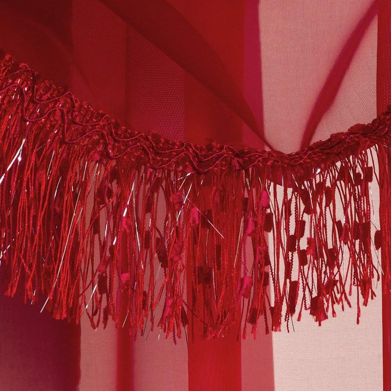 Crystal / Savannah Rod Pocket Ready Made Single Voile Curtain Red