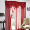 Crystal / Savannah Rod Pocket Ready Made Single Voile Curtain Red