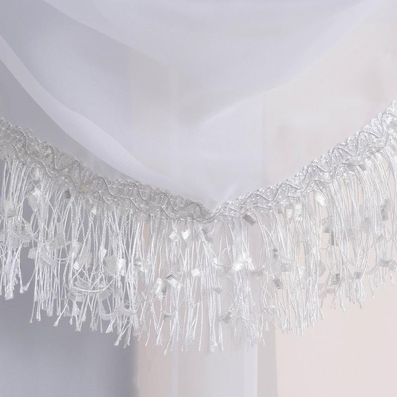 Crystal / Savannah Rod Pocket Ready Made Single Voile Curtain White