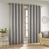 Savoy Blackout Ready Made Eyelet Curtains Grey