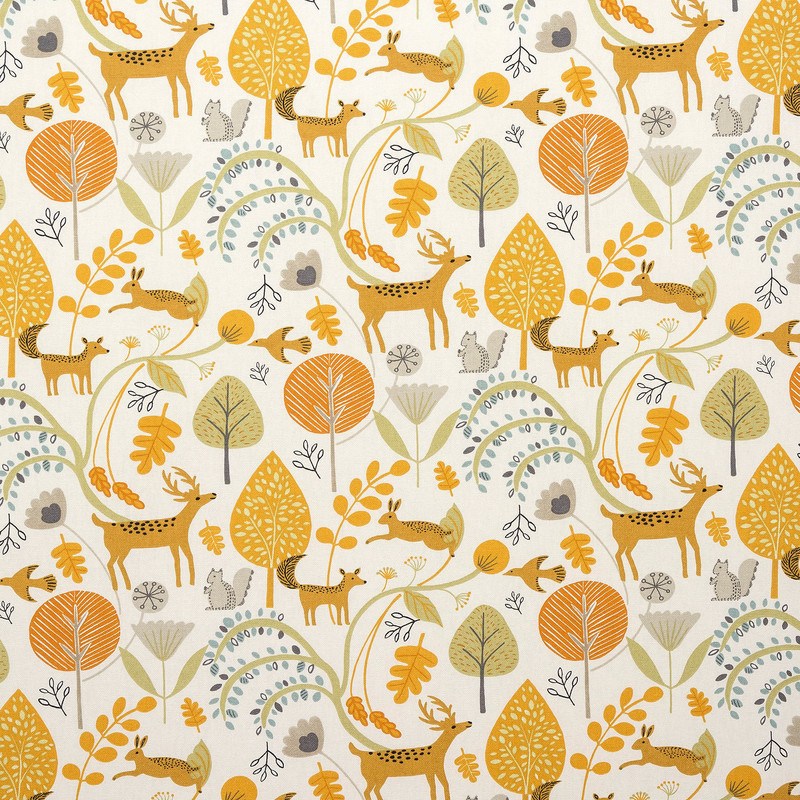 Scandi Woodland Fabric Ochre
