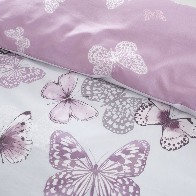 Catherine Lansfield Scatter Butterfly Duvet Cover Bedding Set Heather