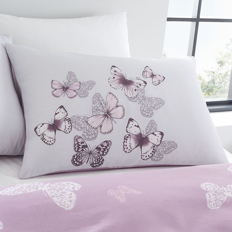 Catherine Lansfield Scatter Butterfly Duvet Cover Bedding Set Heather