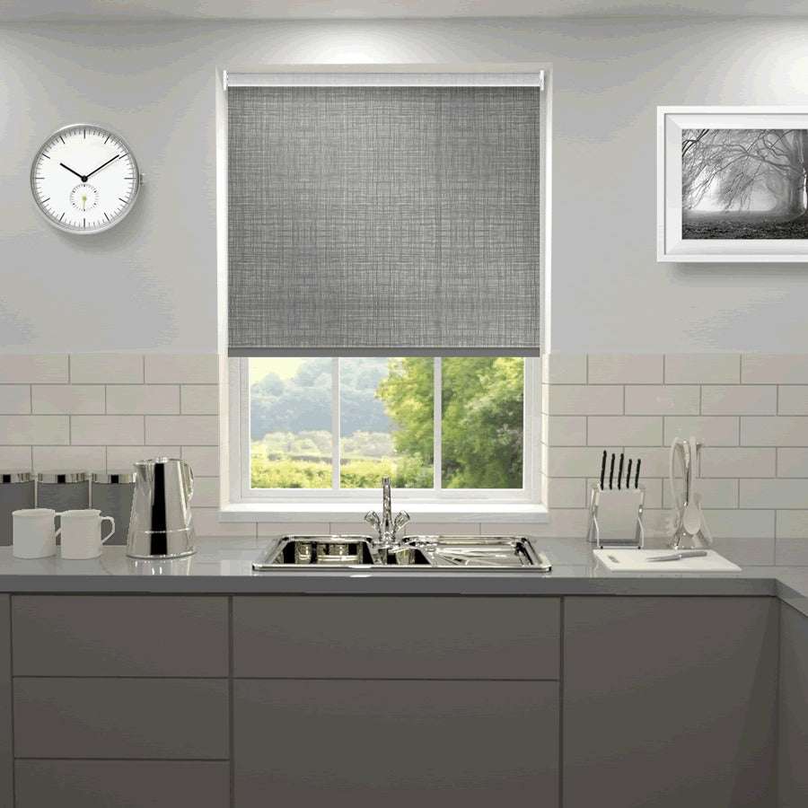 Orla Kiely Scribble Made to Measure Roller Blind Cool Grey