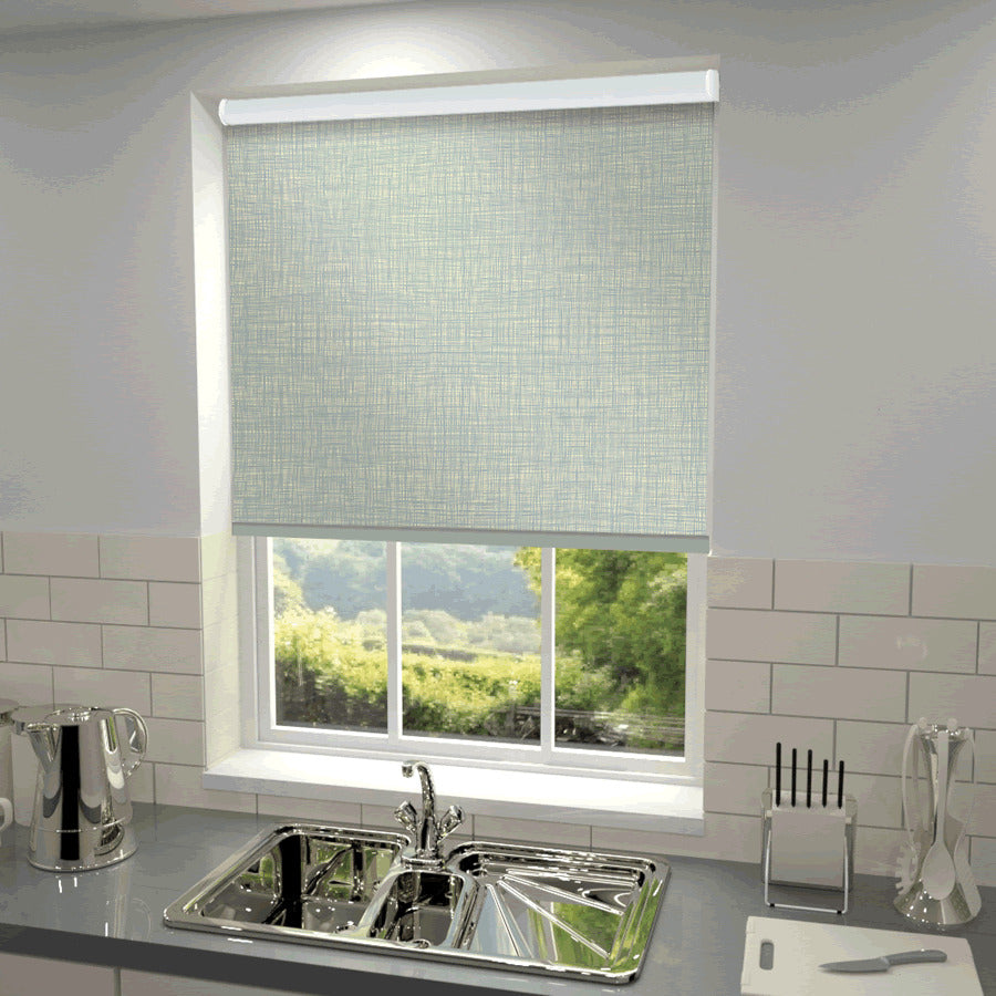 Orla Kiely Scribble Made to Measure Blackout Roller Blind Duckegg