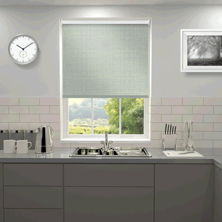 Orla Kiely Scribble Made to Measure Blackout Roller Blind Duckegg