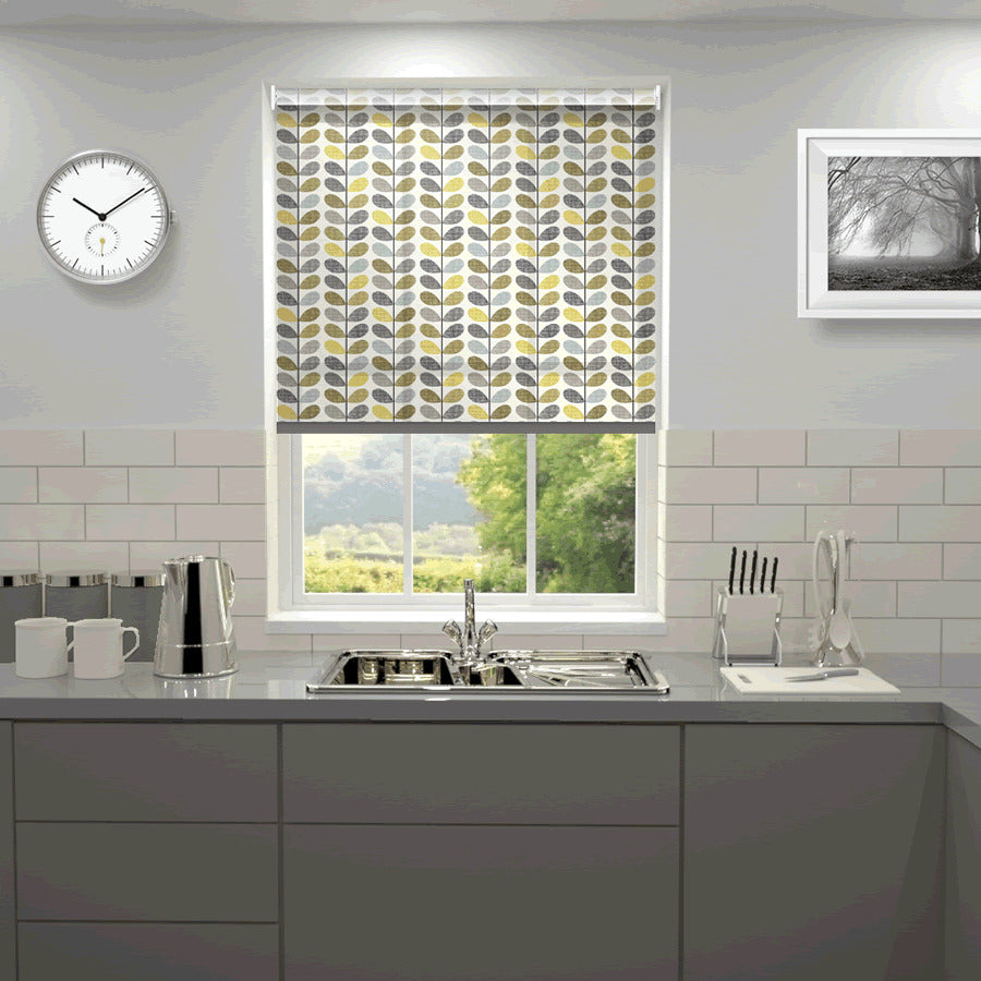 Orla Kiely - Scribble Stem Roller Blind in Seagrass and Duckegg Orla Kiely - Scribble Stem Roller Blind in Seagrass and Duckegg