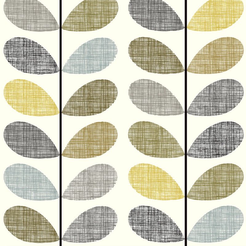 Orla Kiely Scribble Stem Made to Measure Blackout Roller Blind Seagrass Duckegg