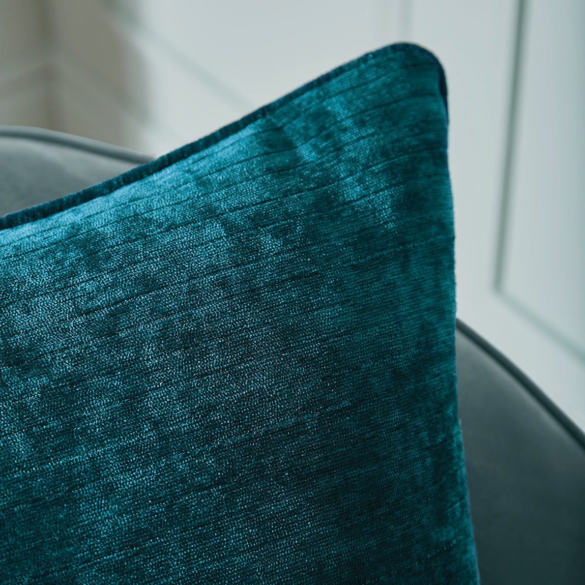 Hyperion Selene Luxury Chenille Filled Cushion 55cm x 55cm Rich Teal