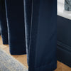 Hyperion Selene Luxury Chenille Weighted Ready Made Eyelet Curtains Deep Navy