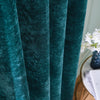 Hyperion Selene Luxury Chenille Weighted Ready Made Eyelet Curtains Rich Teal