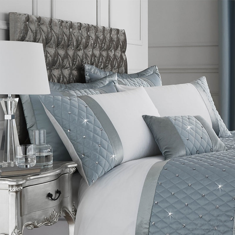Catherine Lansfield Sequin Cluster Duvet Cover Bedding Set Duckegg