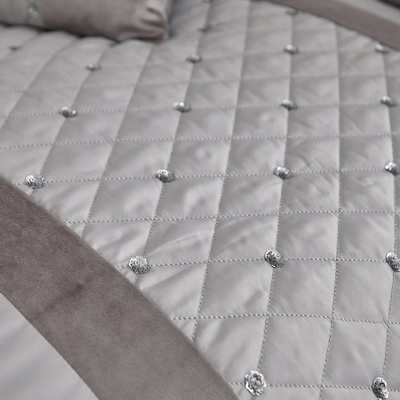 Catherine Lansfield Sequin Cluster Duvet Cover Bedding Set Silver