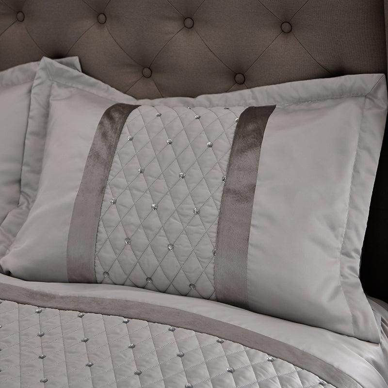 Catherine Lansfield Sequin Cluster Duvet Cover Bedding Set Silver