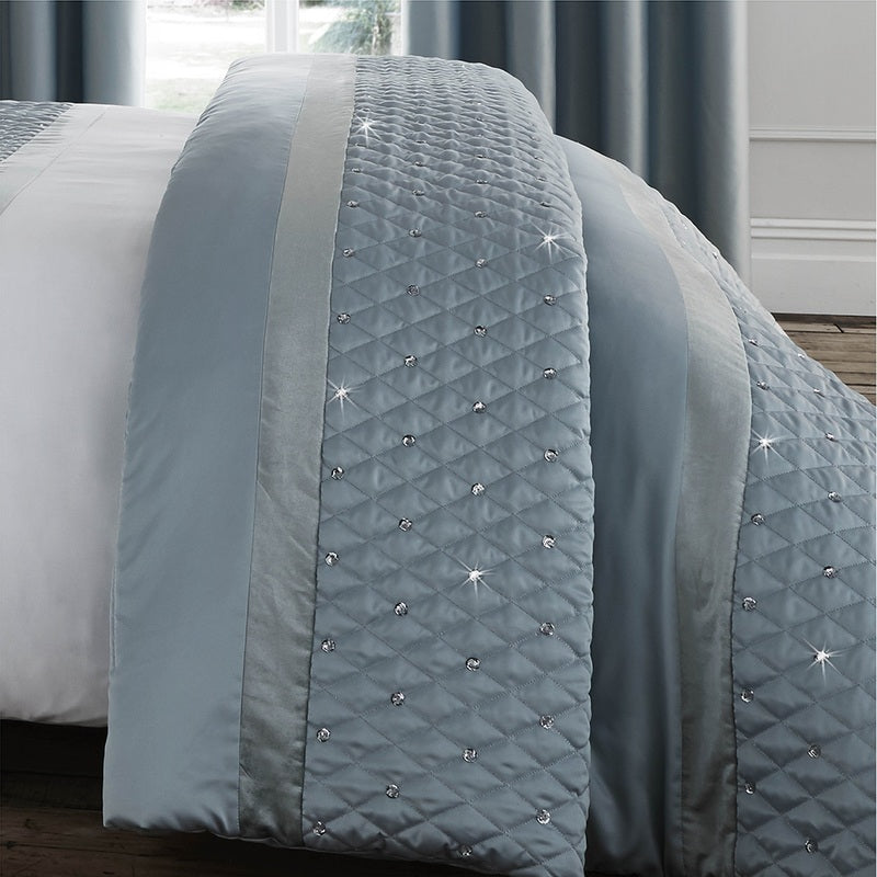 Catherine Lansfield Sequin Cluster 240cm x 260cm Bedspread Duckegg