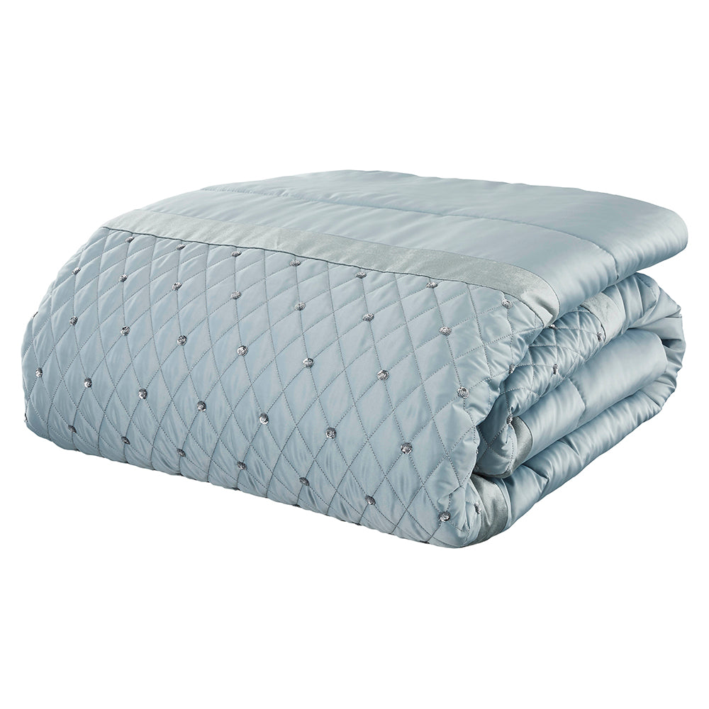 Duckegg Catherine Lansfield Sequin Cluster 240cm x 260cm Bedspread