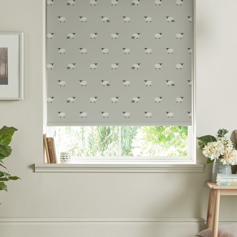 Sophie Allport Sheep Made to Measure Blackout Roller Blind Pebble