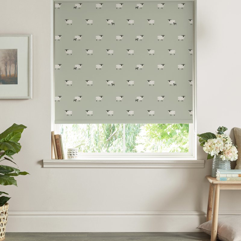 Sophie Allport Sheep Made to Measure Blackout Roller Blind Sage