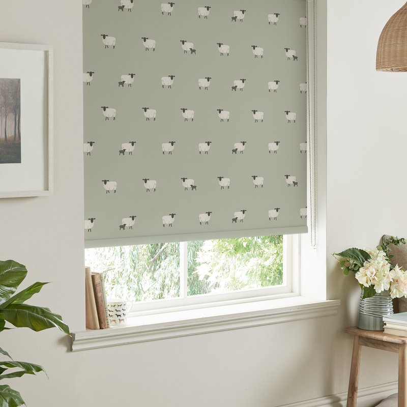 Sophie Allport Sheep Made to Measure Blackout Roller Blind Sage