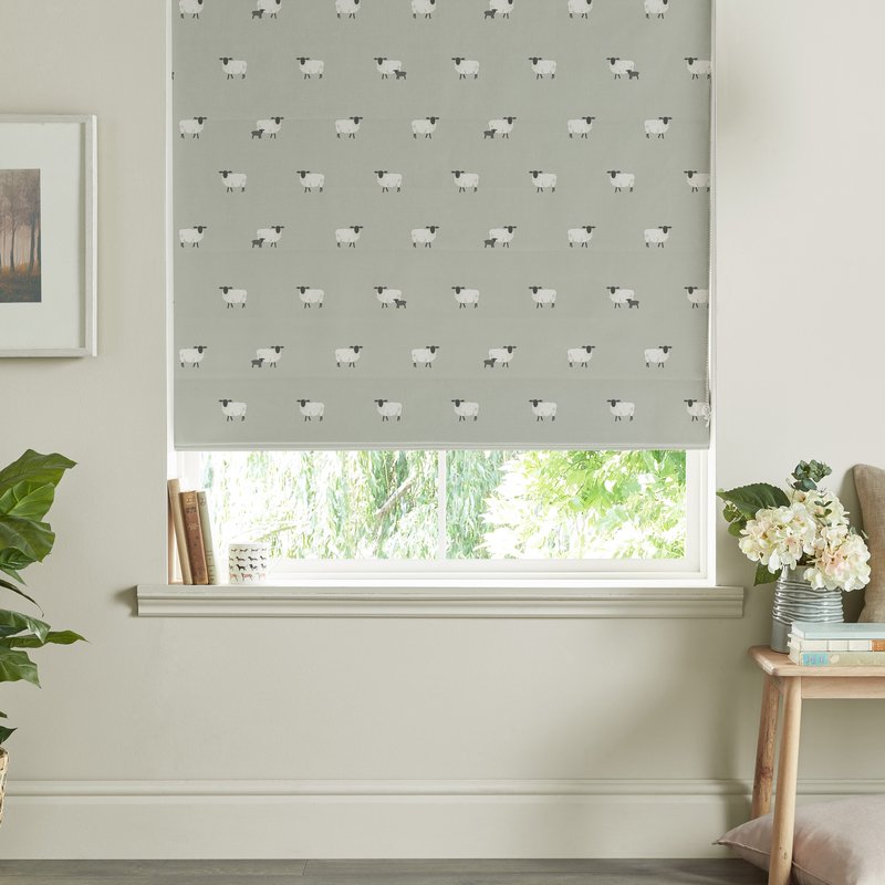 Sophie Allport Sheep Made to Measure Roman Blind Pebble