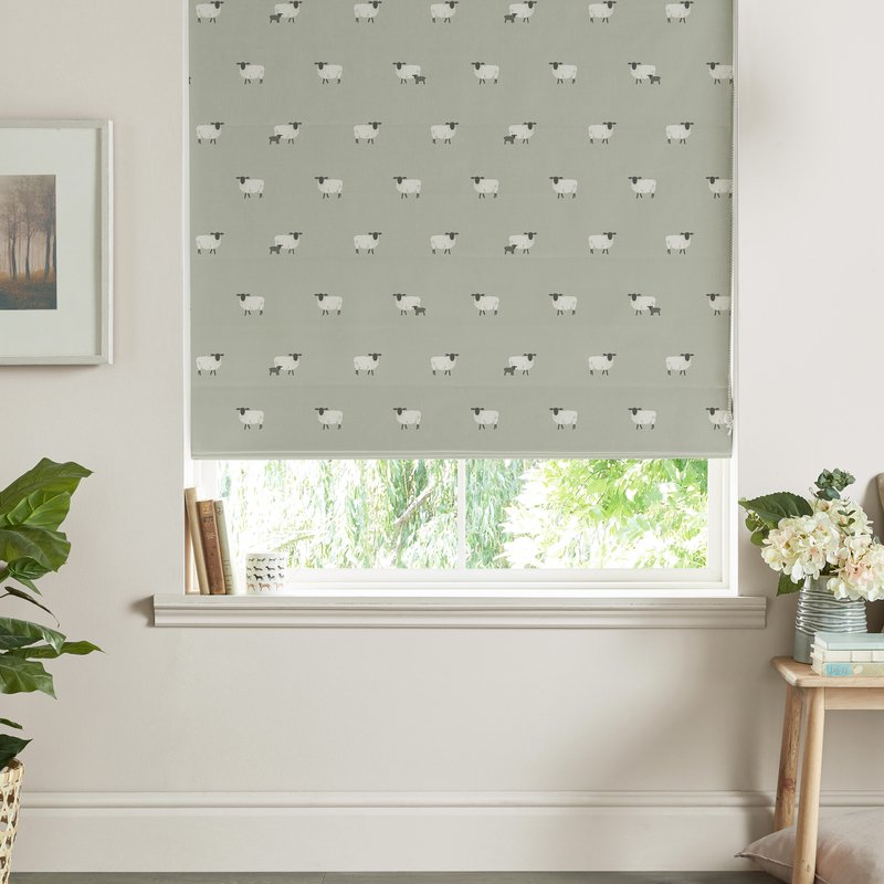 Sophie Allport Sheep Made to Measure Roman Blind Sage