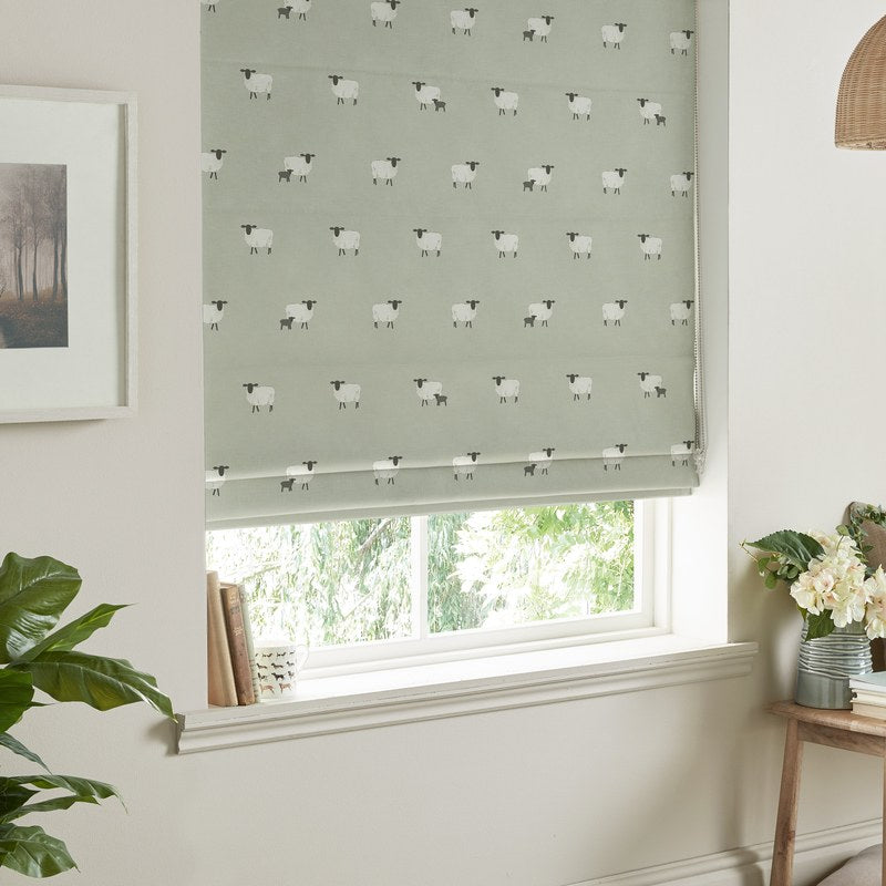 Sophie Allport Sheep Made to Measure Roman Blind Sage