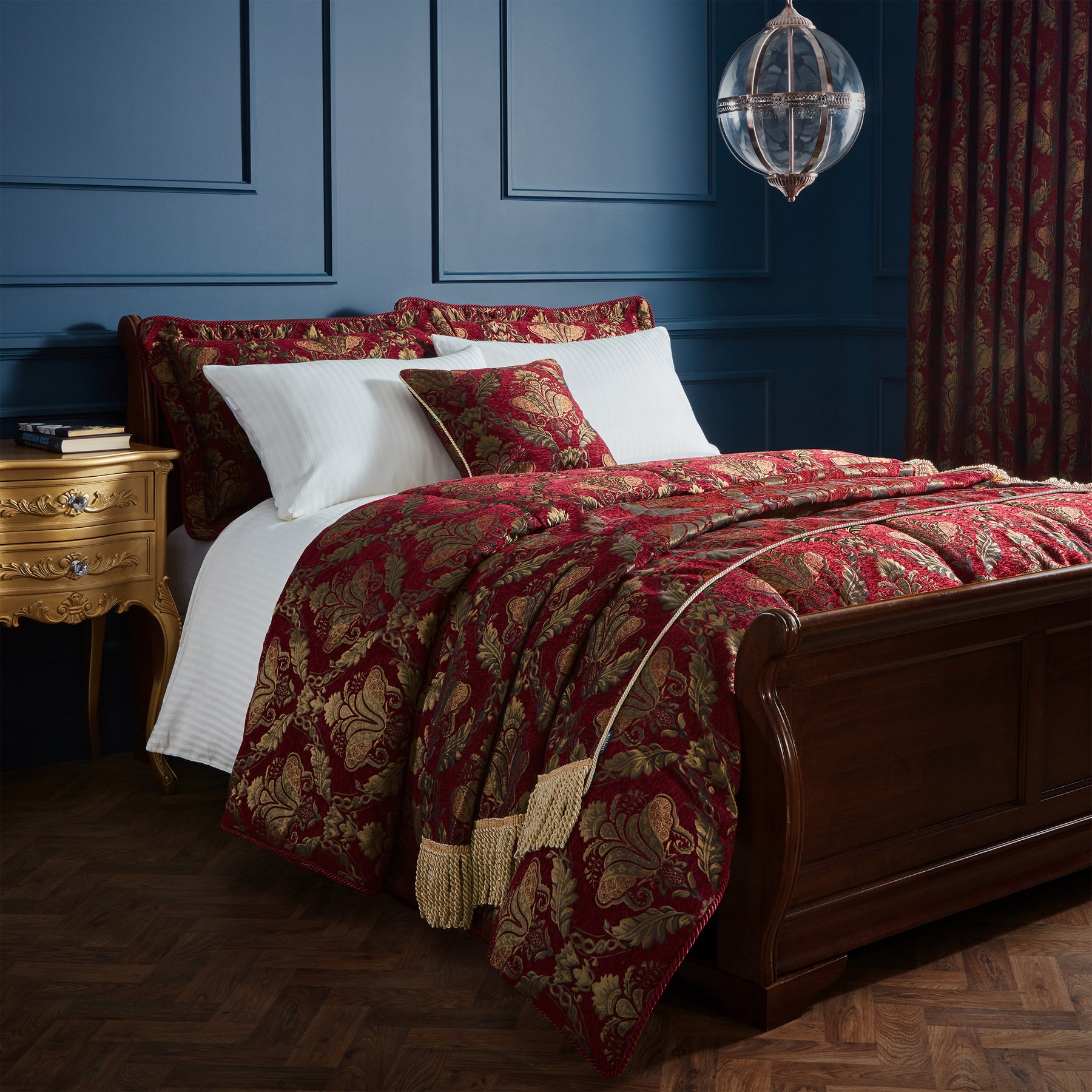 Shiraz Bedspread 275cm x 275cm Burgundy