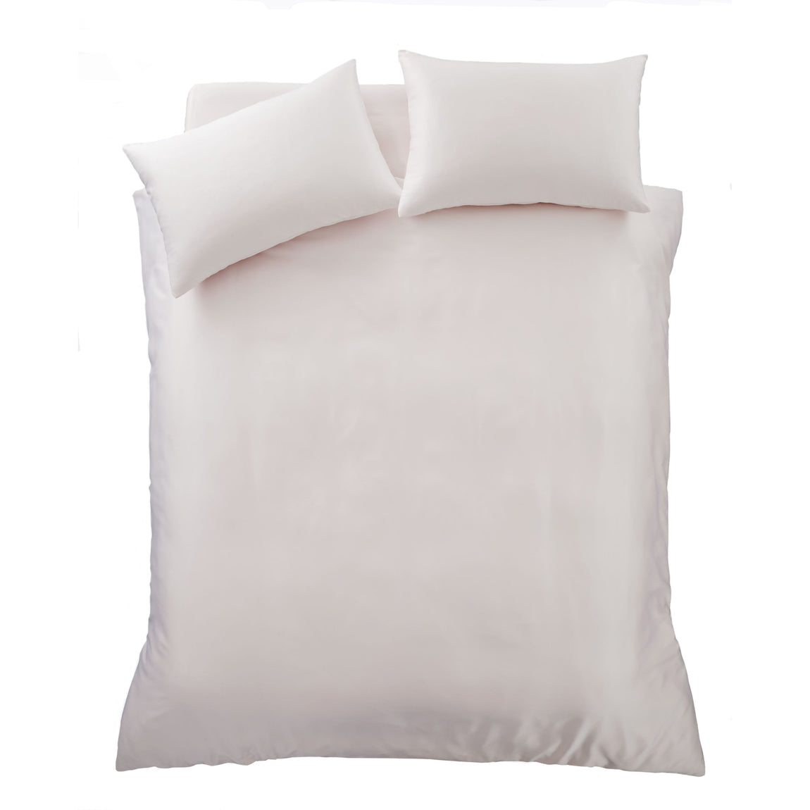 Catherine Lansfield Silky Soft Satin Duvet Cover Bedding Set Blush Pink