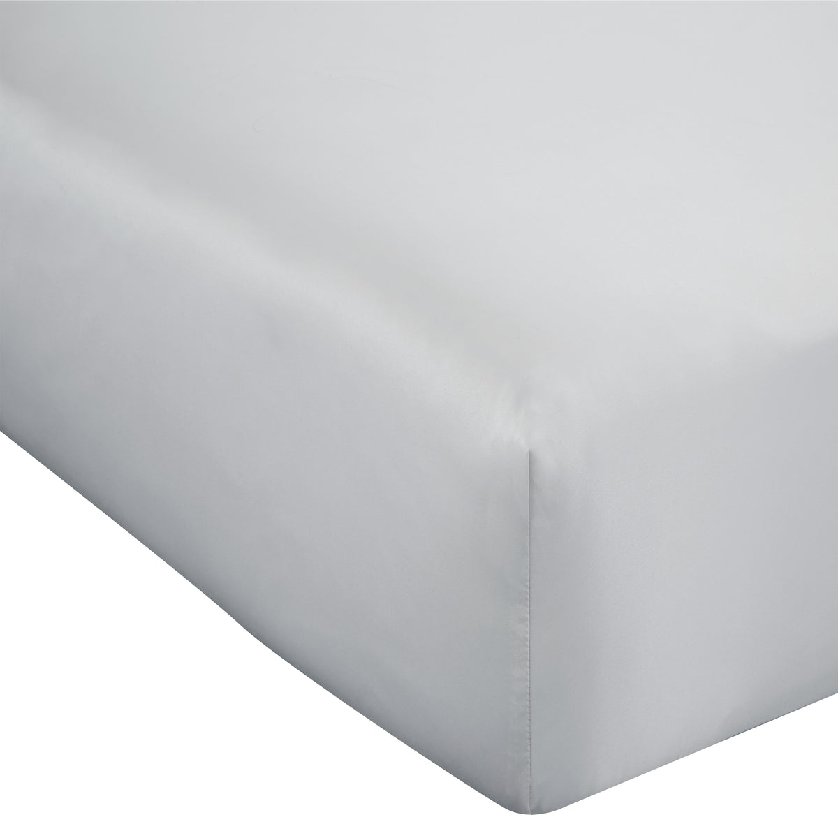 Catherine Lansfield Silky Soft Satin Fitted Sheet Kingsize Silver Grey