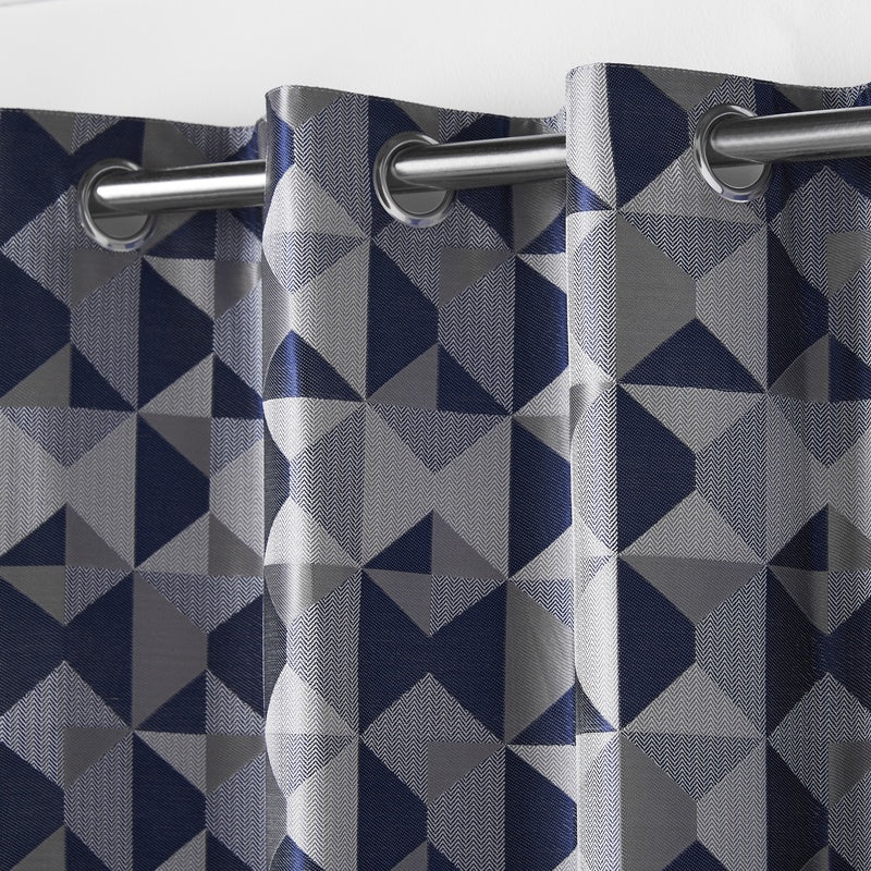 Skandi Ready Made Eyelet Curtains Navy
