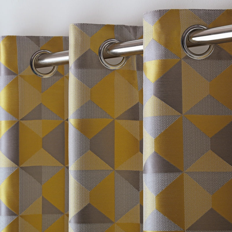 Skandi Ready Made Eyelet Curtains Ochre