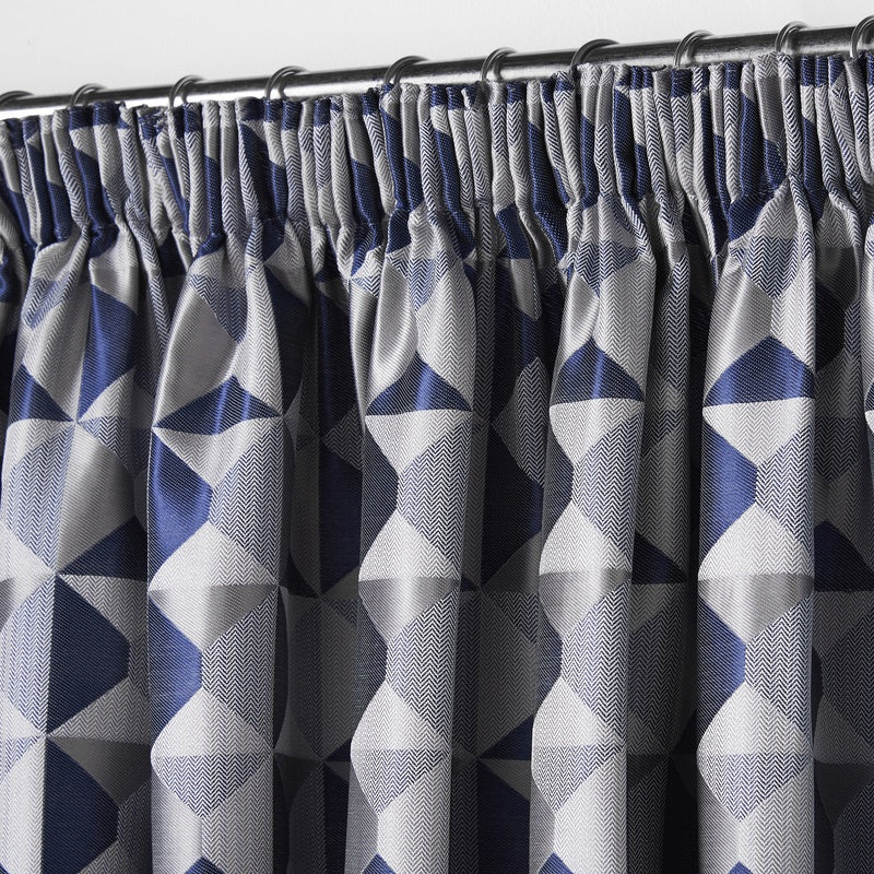 Skandi Ready Made Pencil Pleat Curtains Navy