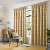 Skandi Ready Made Pencil Pleat Curtains Ochre