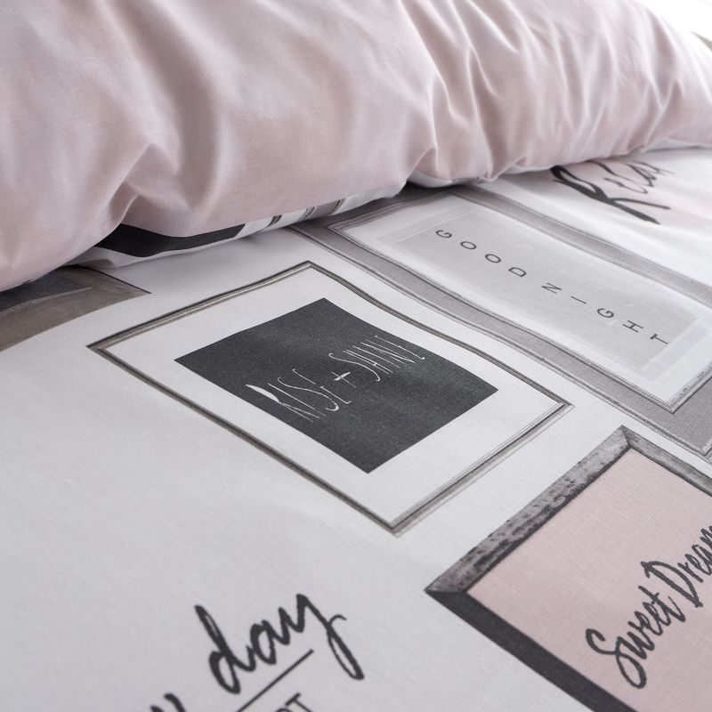 Catherine Lansfield Sleep Dreams Duvet Cover Bedding Set Blush