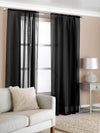 Slot Top (Pair) Ready Made Voile Curtains Black