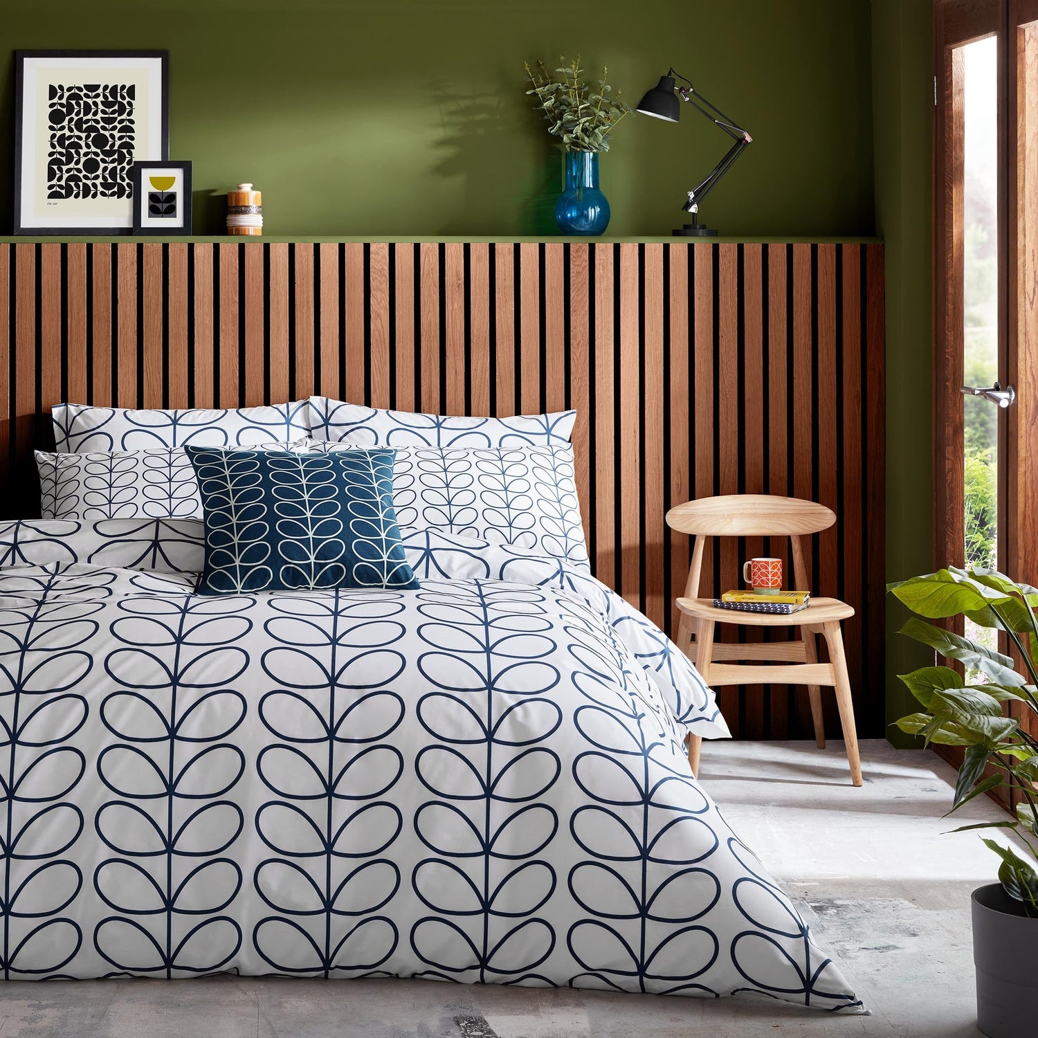 Orla Kiely Small Linear Stem Filled Cushion 50cm x 50cm Whale