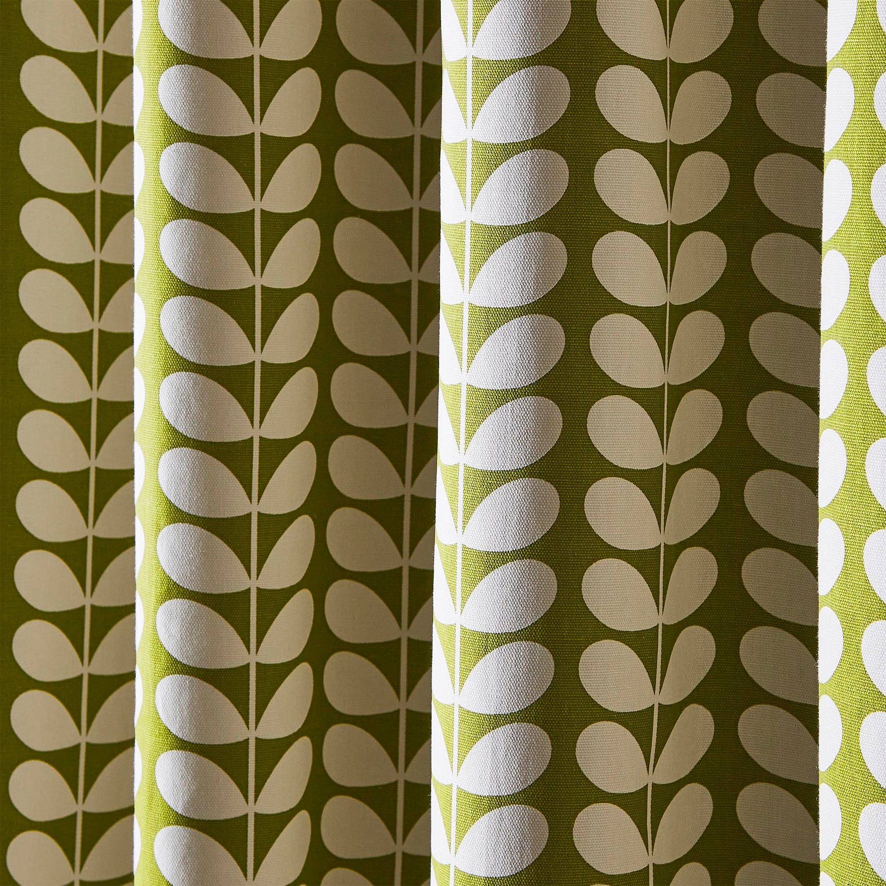Pear Orla Kiely Solid Stem Ready Made Eyelet Curtains Terrys