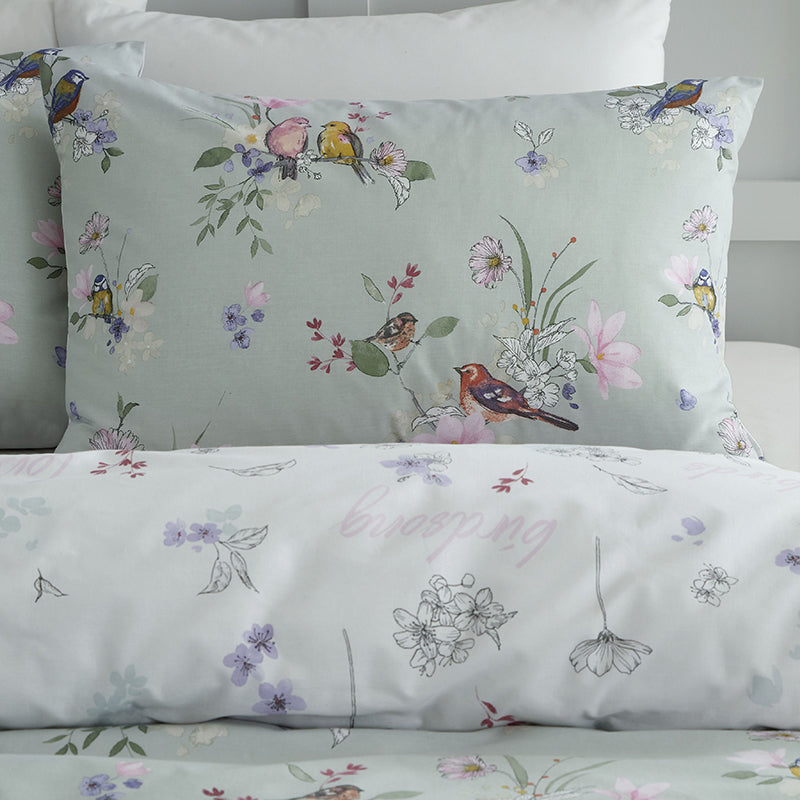 Catherine Lansfield Songbird Duvet Cover Bedding Set Sage