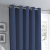 Fusion Sorbonne Lined Ready Made Eyelet Curtains Navy