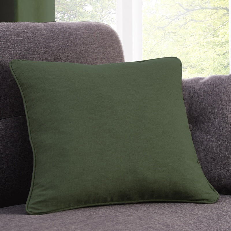 Fusion Sorbonne Ready Made Eyelet Curtains Bottle Green